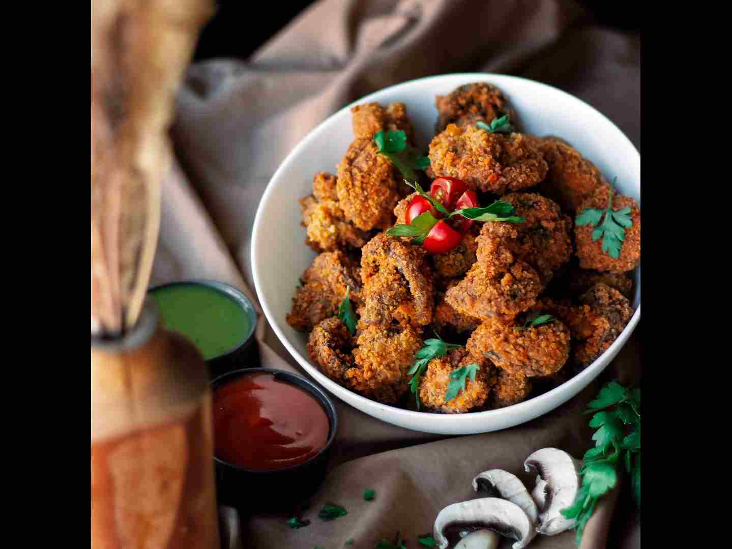 قارچ سوخاری (همراه سیب تنوری)