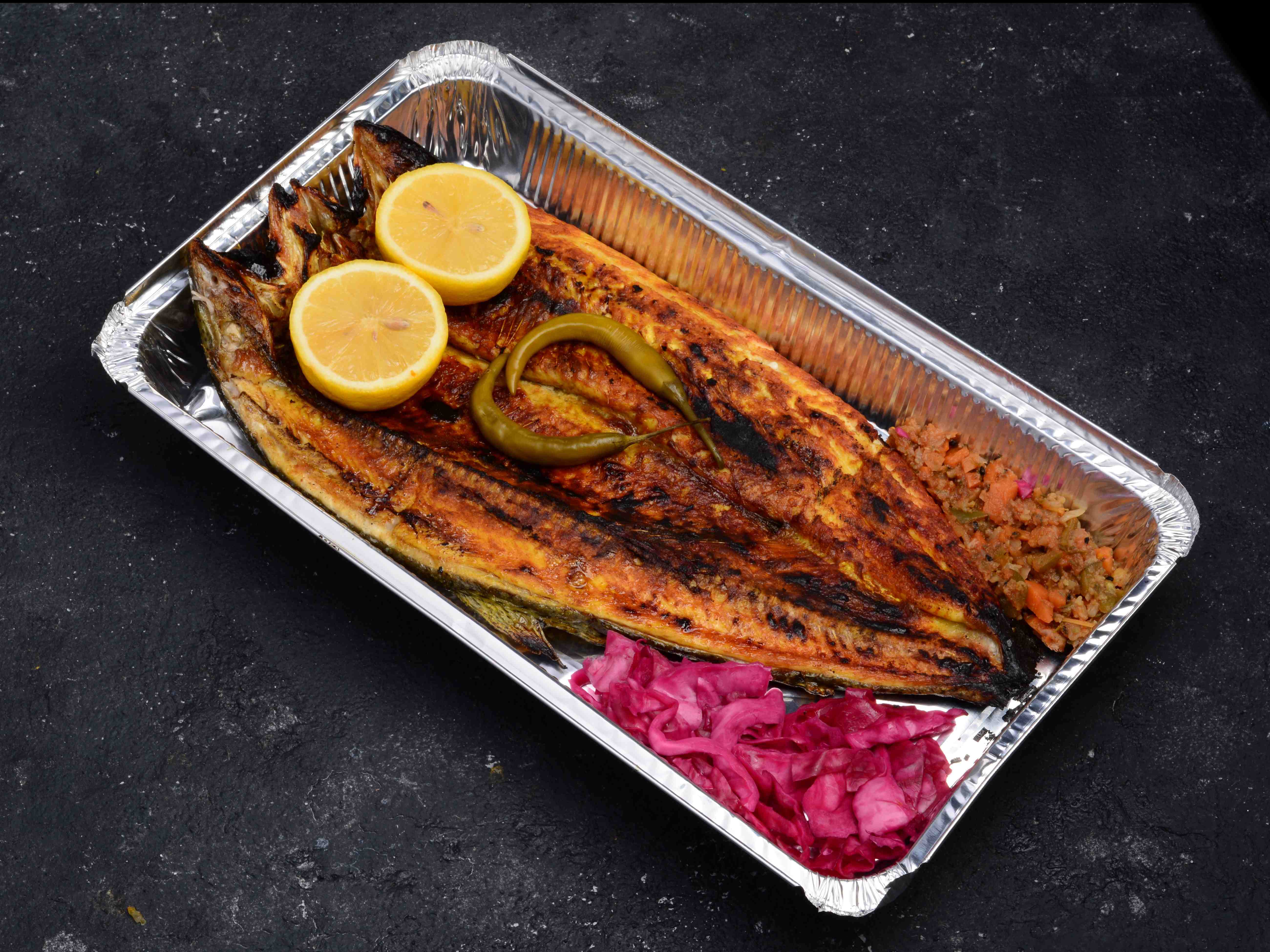 خوارک ماهی کبابی (بدون حشو)