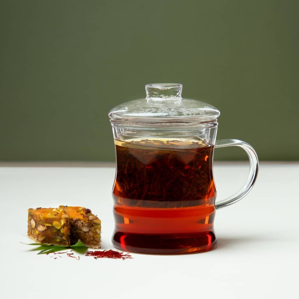 چای زعفران (بهمراه باقلوا)