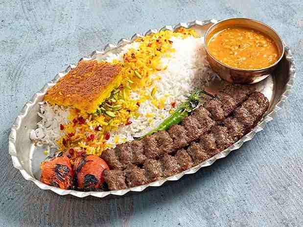 چلو کباب کوبیده مخصوص (2سیخ)