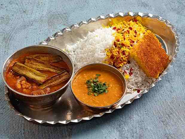 چلو خورشت قیمه بادمجان