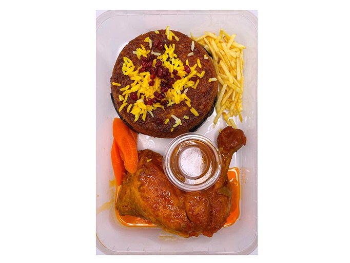 ته چین مرغ و بادمجون