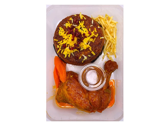 ته چین مرغ و بادمجون