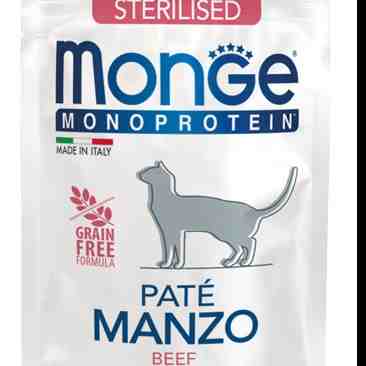 پوچ گربه بالغ مدل Monoprotein مخصوص عقیم شده، گاو - هر بسته 28 عدد