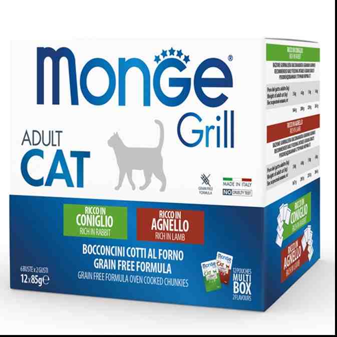 پوچ گربه بالغ مدل Grill، خرگوش و بره - هر بسته 12 عدد