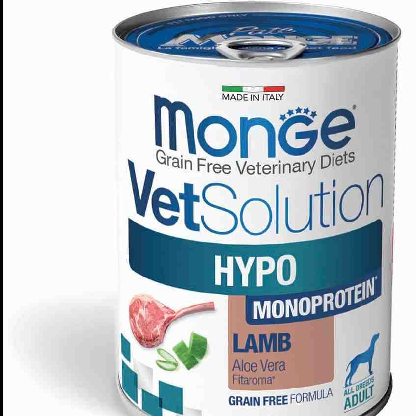 کنسرو درمانی سگ سری ضد حساسیت(هایپو) مدل Monoprotein، بره - هر بسته 12 عدد