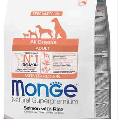 غذای خشک سگ بالغ، مدل Monoprotein، همه نژادها ، سالمون و برنج