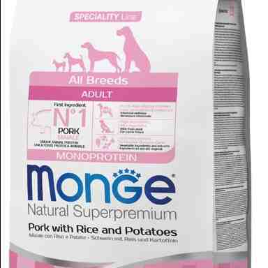 غذای خشک سگ بالغ، مدل Monoprotein، همه نژادها، خوک و برنج و سیب زمینی