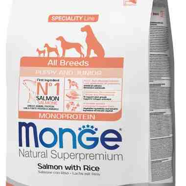 غذای خشک سگ پاپی و جونیور ، مدل Mono protein، همه نژادها، ماهی سالمون و برنج