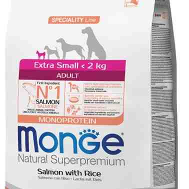 غذای خشک سگ بالغ، مدل Mono protein، نژاد بسیار کوچک، سالمون و برنج