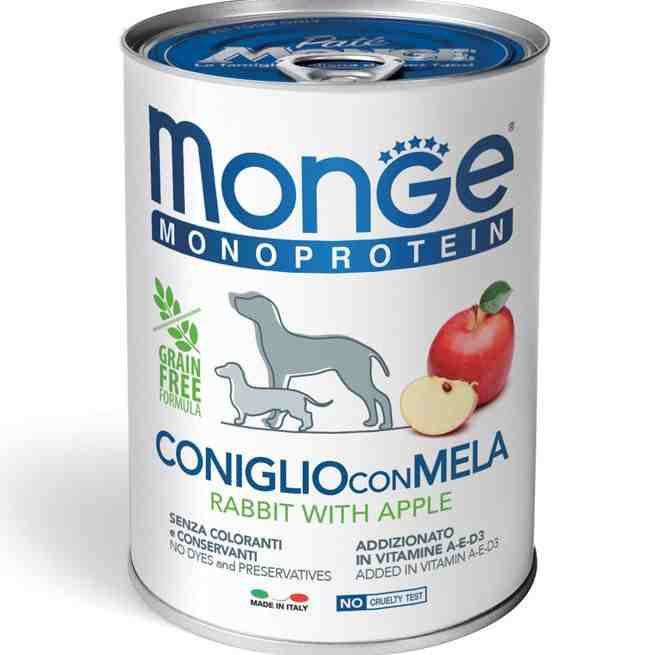 کنسرو سگ مدل Monoprotein ، خرگوش و سیب - 400 گرمی هر بسته 24 عدد