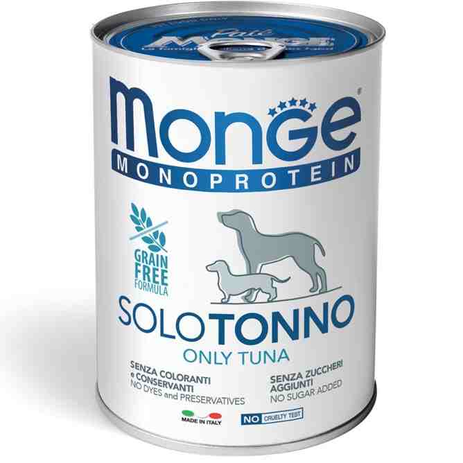 کنسرو سگ مدل Monoprotein ، ماهی تن- 400 گرمی هر بسته 24 عدد