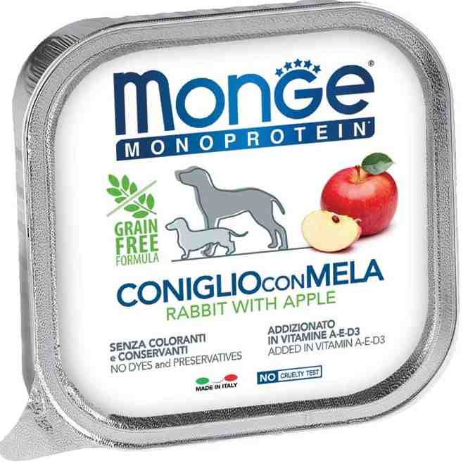 ووم سگ مدل Monoprotein (پاته)، خرگوش وسیب - 150 گرمی هر بسته 24 عدد