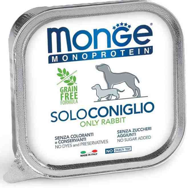 ووم سگ مدل Monoprotein (پاته)، خرگوش- 150 گرمی هر بسته 24 عدد