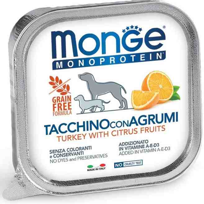 ووم سگ مدل Monoprotein (پاته)، بوقلمون و مرکبات- 150 گرمی هر بسته 24 عدد