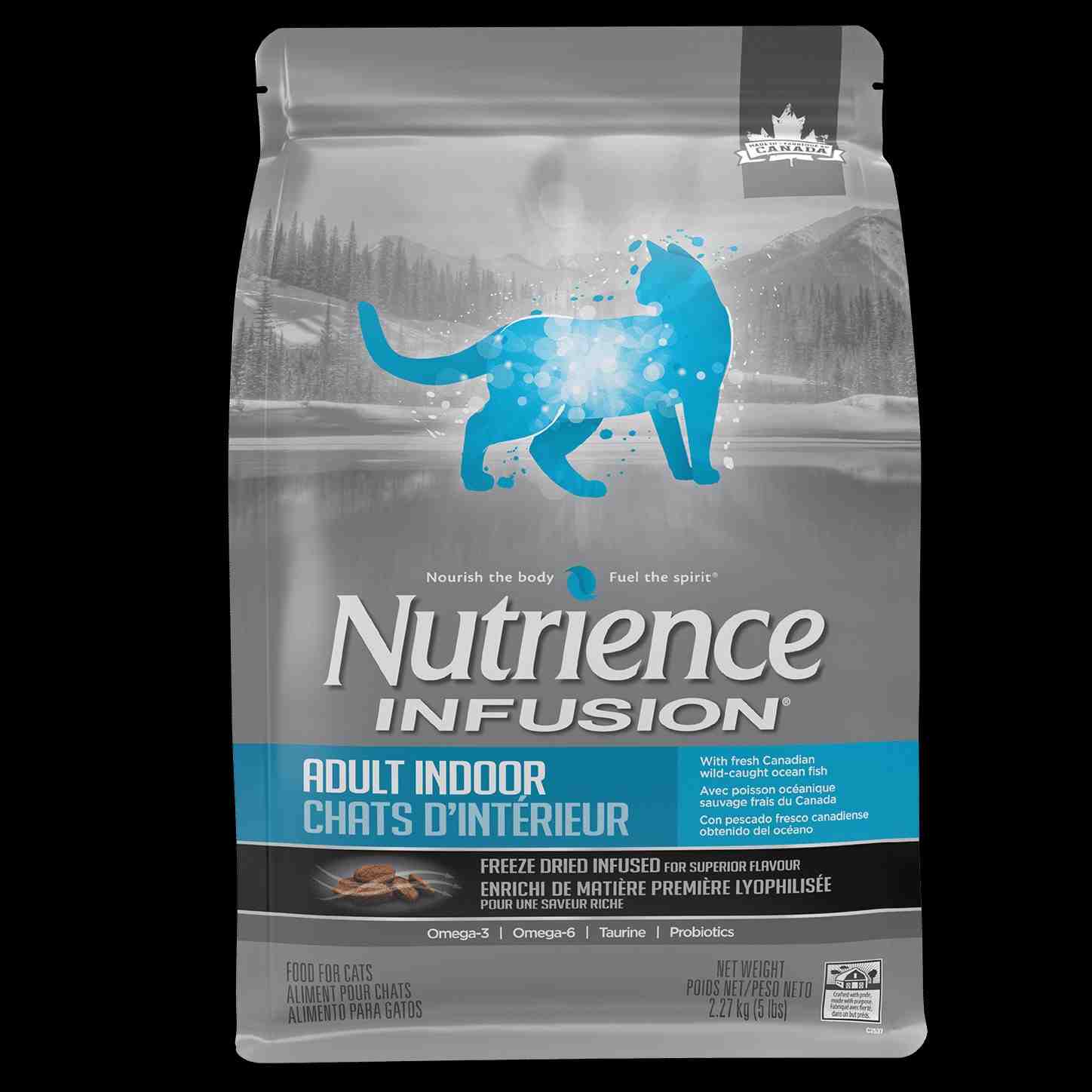 ﻏﺬای ﺧﺸﮏ گربه بالغ داخل خانه ( INFUSION (INDOOR حاوی Freeze Dried - ماهی آزاد