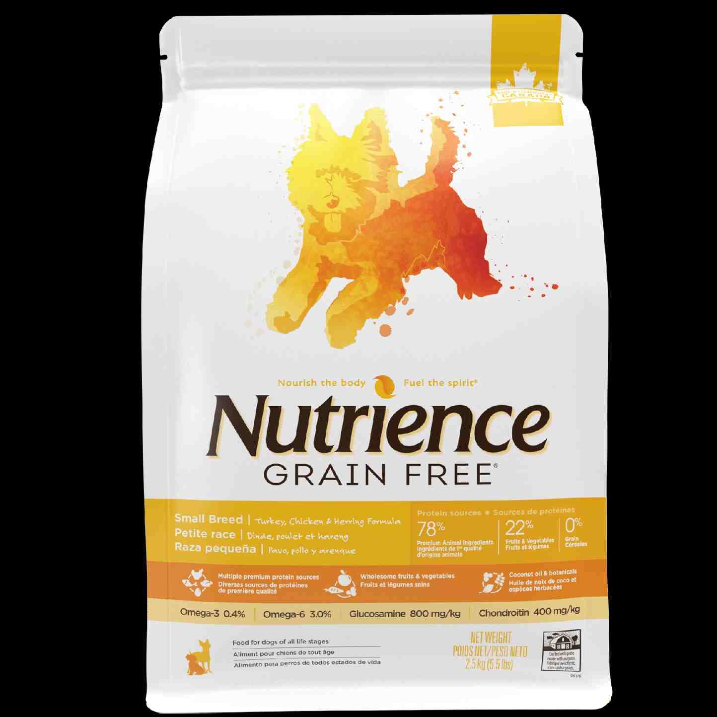غذای خشک سگ بالغ نژاد کوچک سری GRAIN FREE - مرغ و بوقلون و شاه ماهی