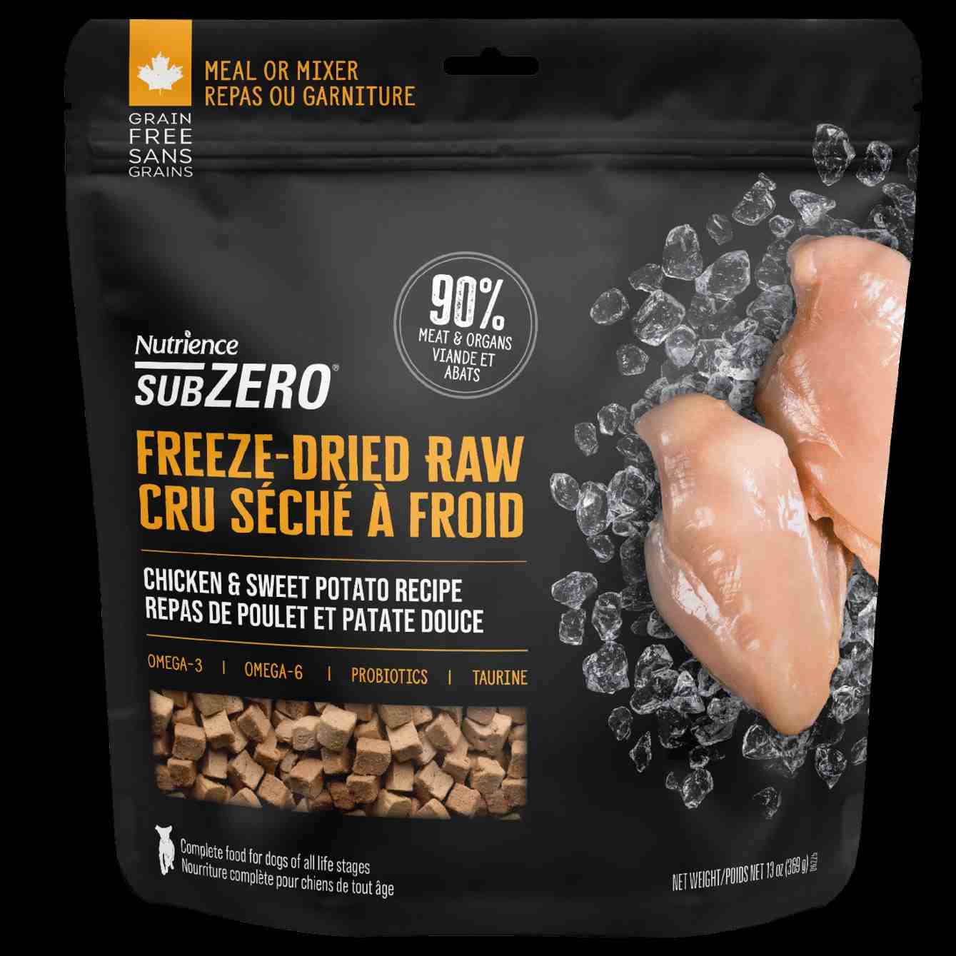 بسته بندی Freeze Dried Raw سگ بالغ همه نژادها- مرغ و سیب زمینی شیرین