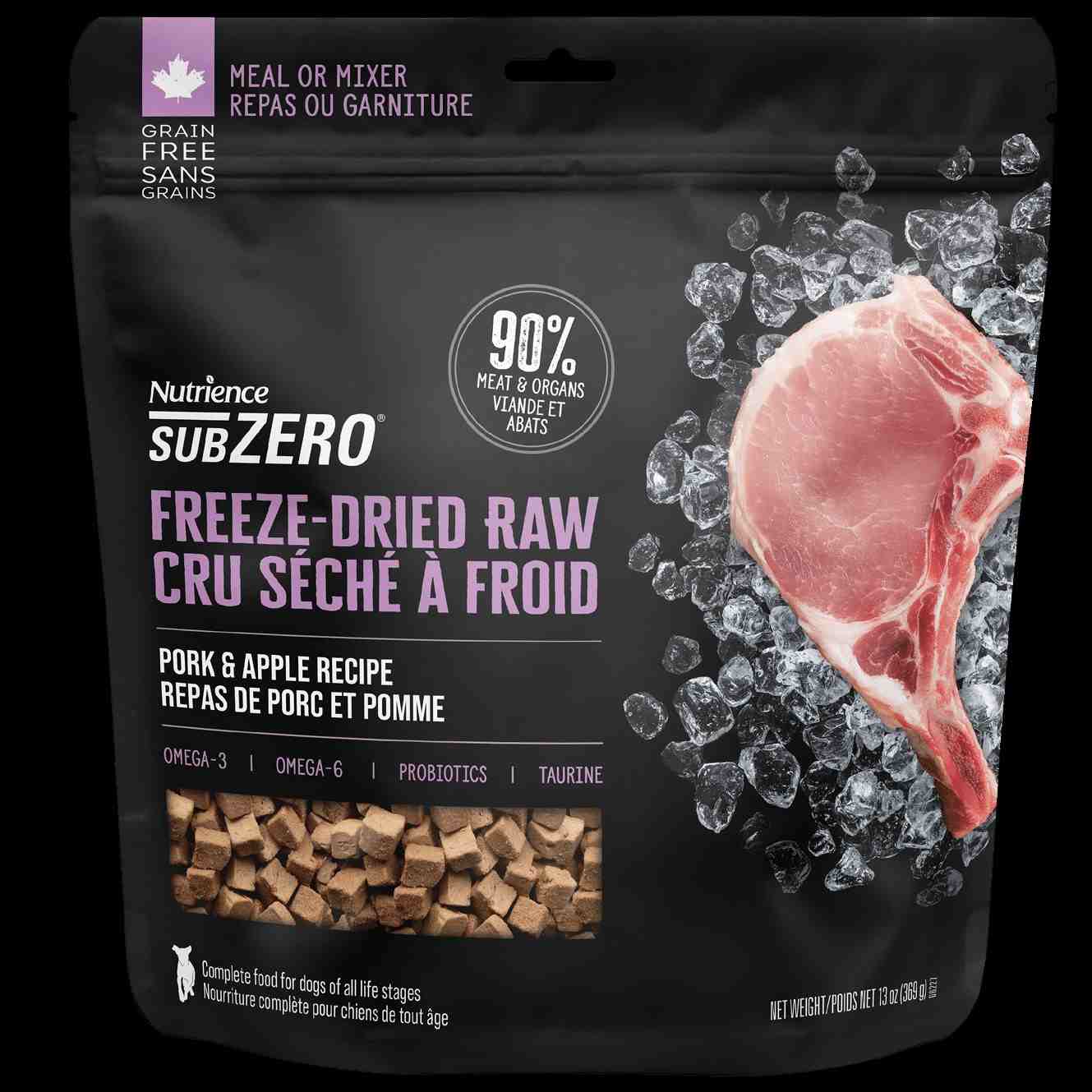 بسته بندی Freeze Dried Raw سگ بالغ همه نژادها- خوک و سیب