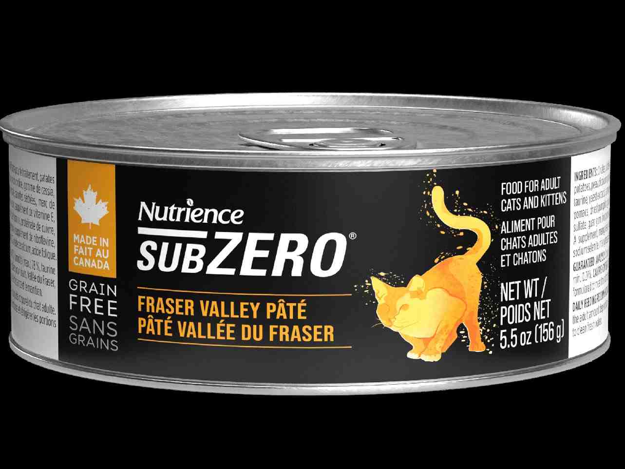 کنسرو گربه بالغ SUBZERO پاته ﺳﺮی FRASER VALLEY- مرغ، بوقلمون، ماهی سالمون و ماهی کاد