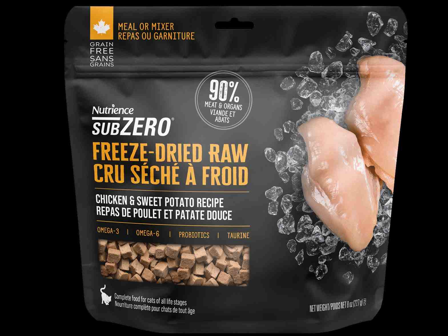 بسته بندی Freeze Dried Raw گربه - مرغ و سیب زمینی شیرین