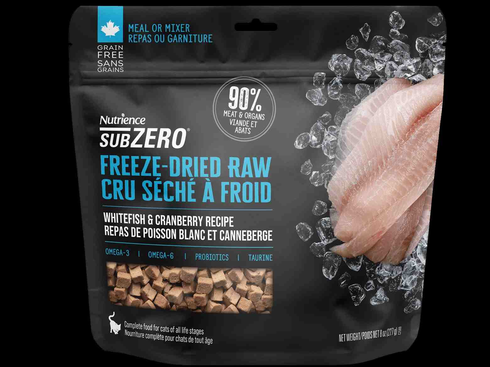 بسته بندی Freeze Dried Raw گربه بالغ SUBZERO ﺳﺮی CANADIAN PACIFIC- ماهی و کرنبری