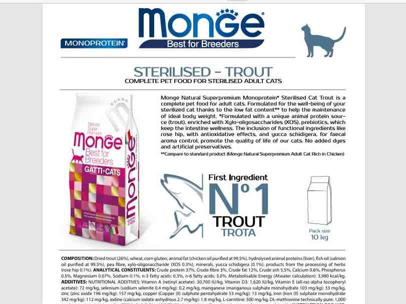غذای خشک بچه گربه Breeders مدل Monoprotein ، قزل‌آلا 10 کیلویی