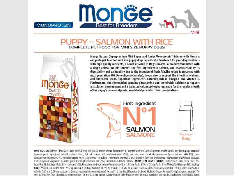 غذای خشک سگ پاپی و جونیور Breeders ، مدل Mono protein، نژاد کوچک، ماهی سالمون و برنج