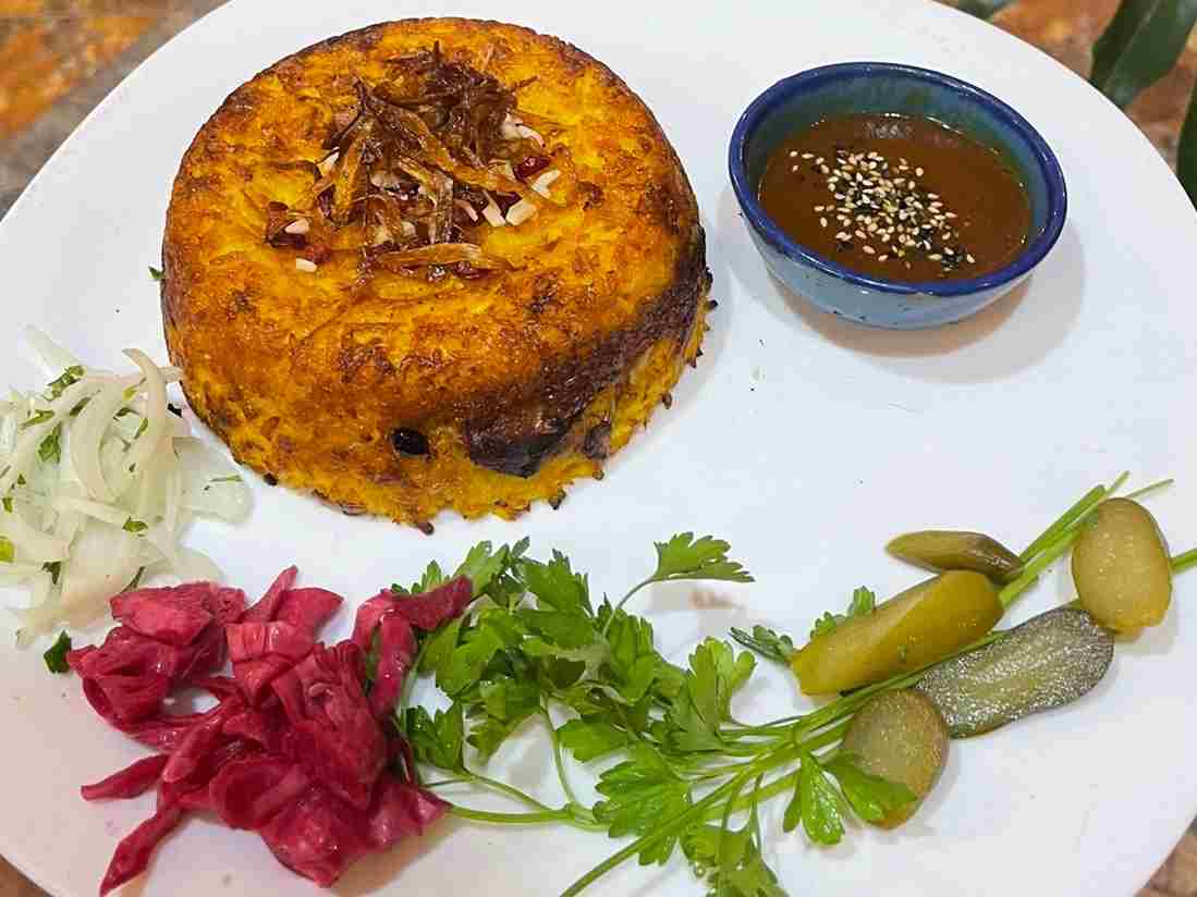 تهچین مرغ بادمجان