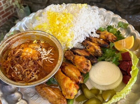 بال کتف(۷تا۸تیکه)سس مخصوص زعفرانی