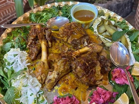 چلو ماهیچه گوسفندی با سس مخصوص