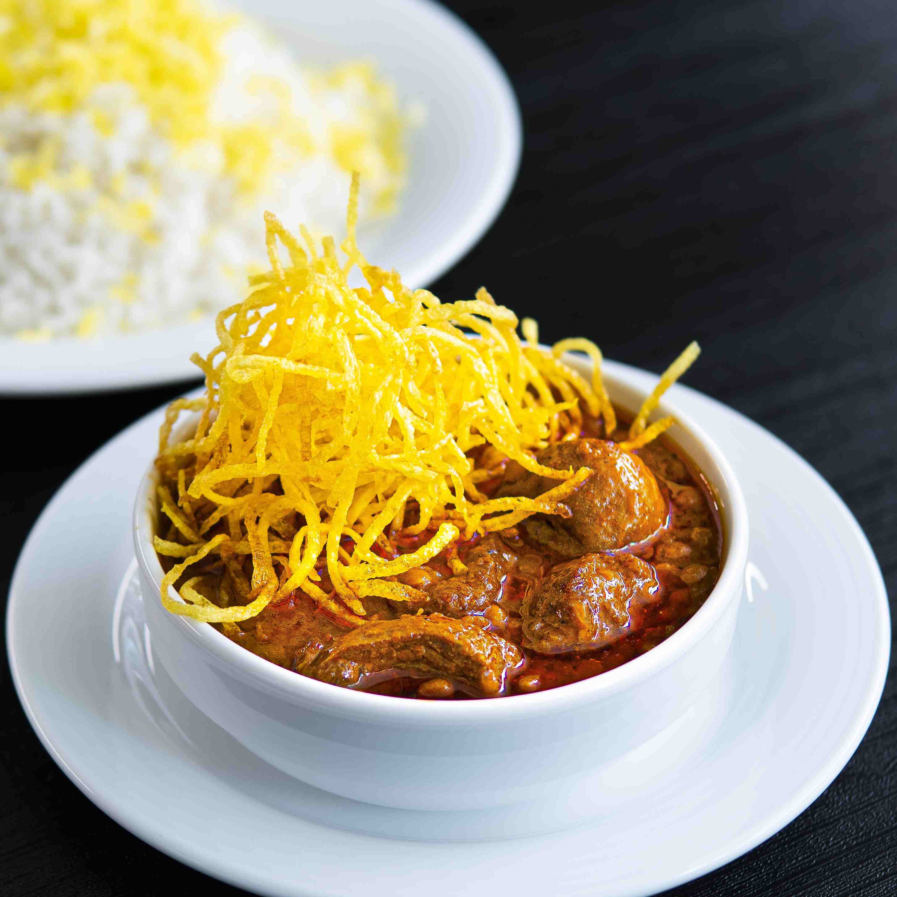 چلو خورشت قیمه سیب زمینی