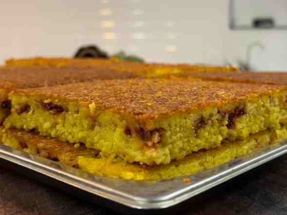 ته چین مرغ سرخ شده ( پنج شنبه)