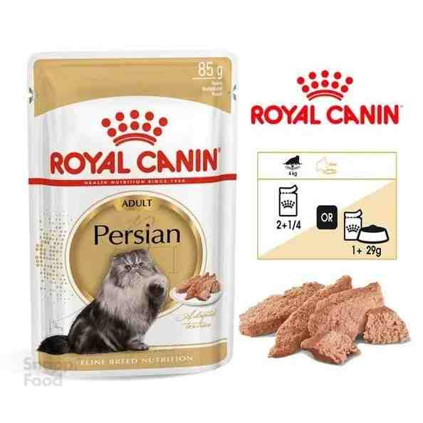 پوچ گربه بالغ پرشین Persian بصورت موس خمیری رویال کنین 85 گرم