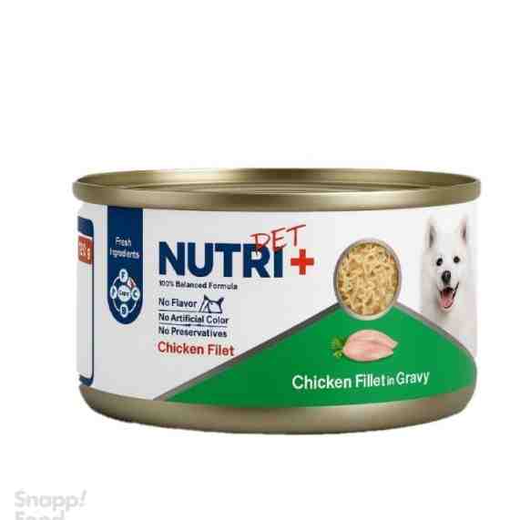 کنسرو نچرال سگ نوتری پلاس طعم فیله مرغ در سس گوشت 120 گرم