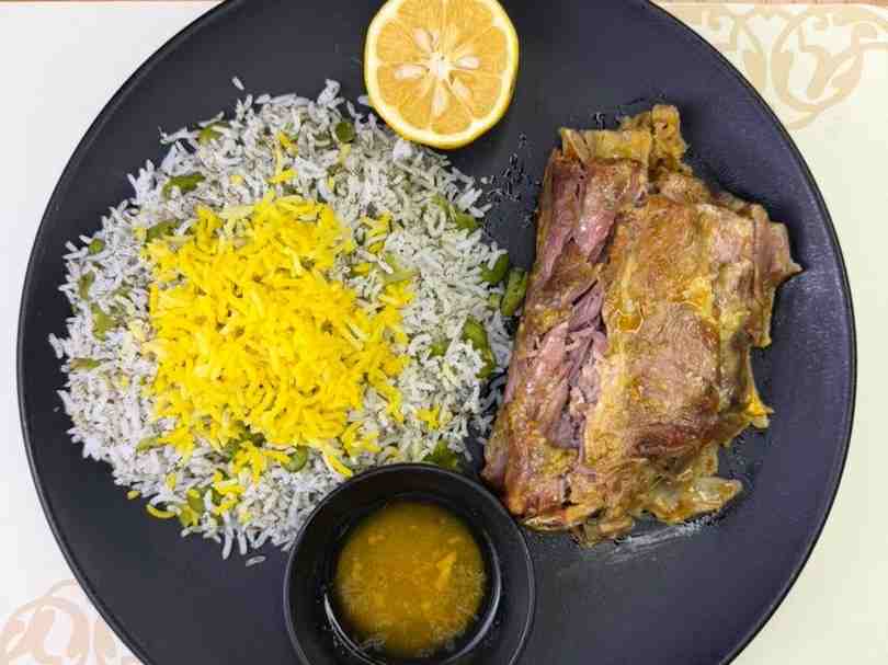 باقالی پلو با گردن گوسفندی