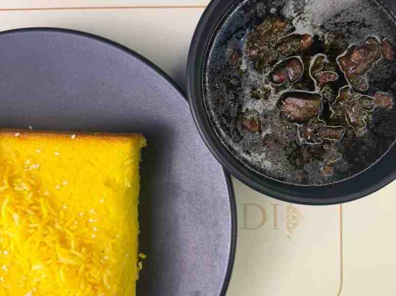 ته چین با خورش قورمه