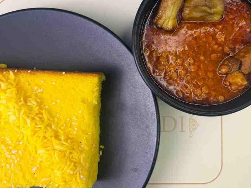 ته چین با خورش قیمه