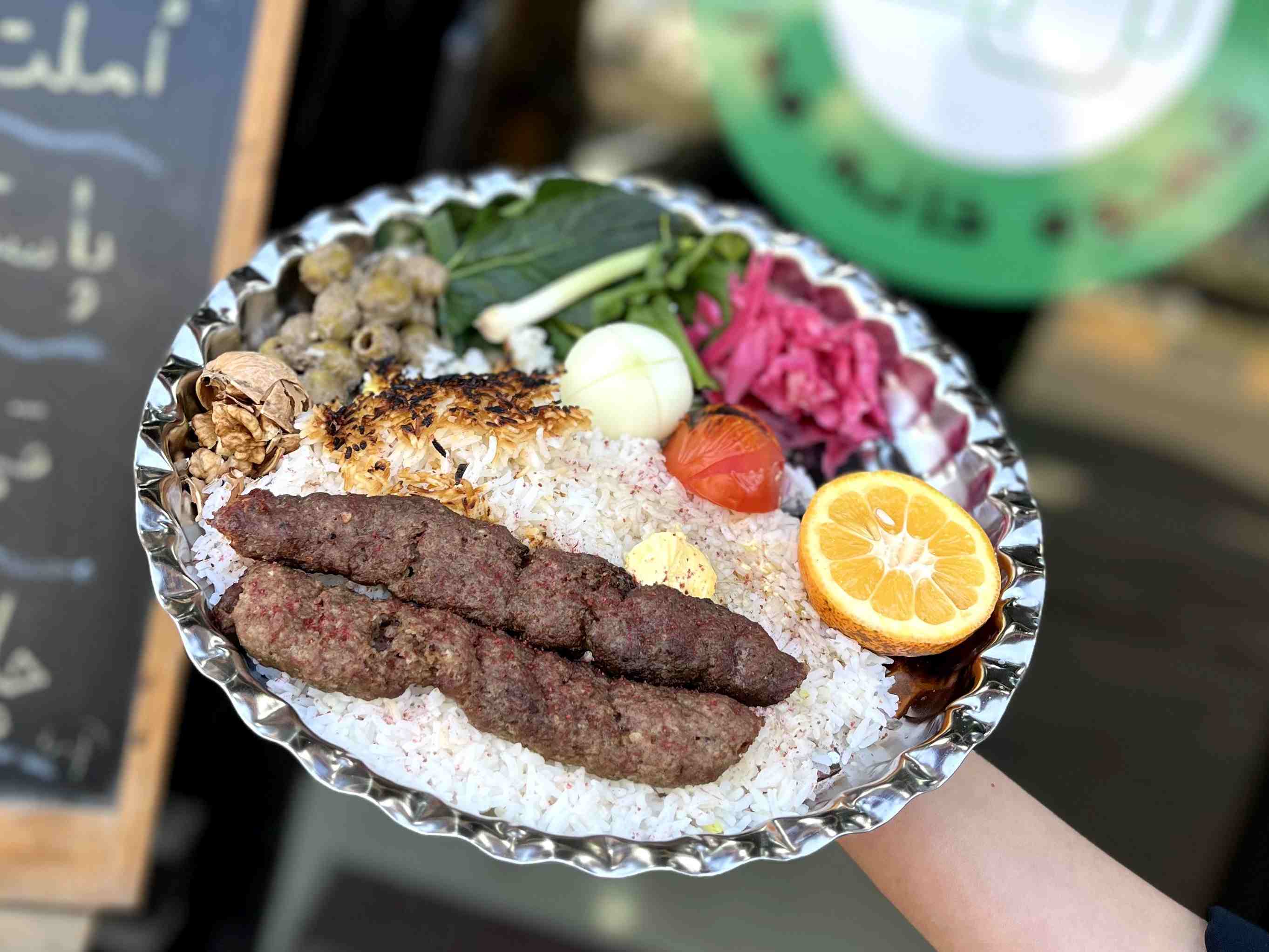 سینی کته کوبیده دو سیخ