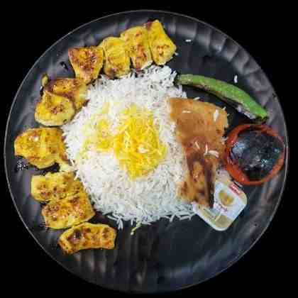 chicken kebab  +Rice