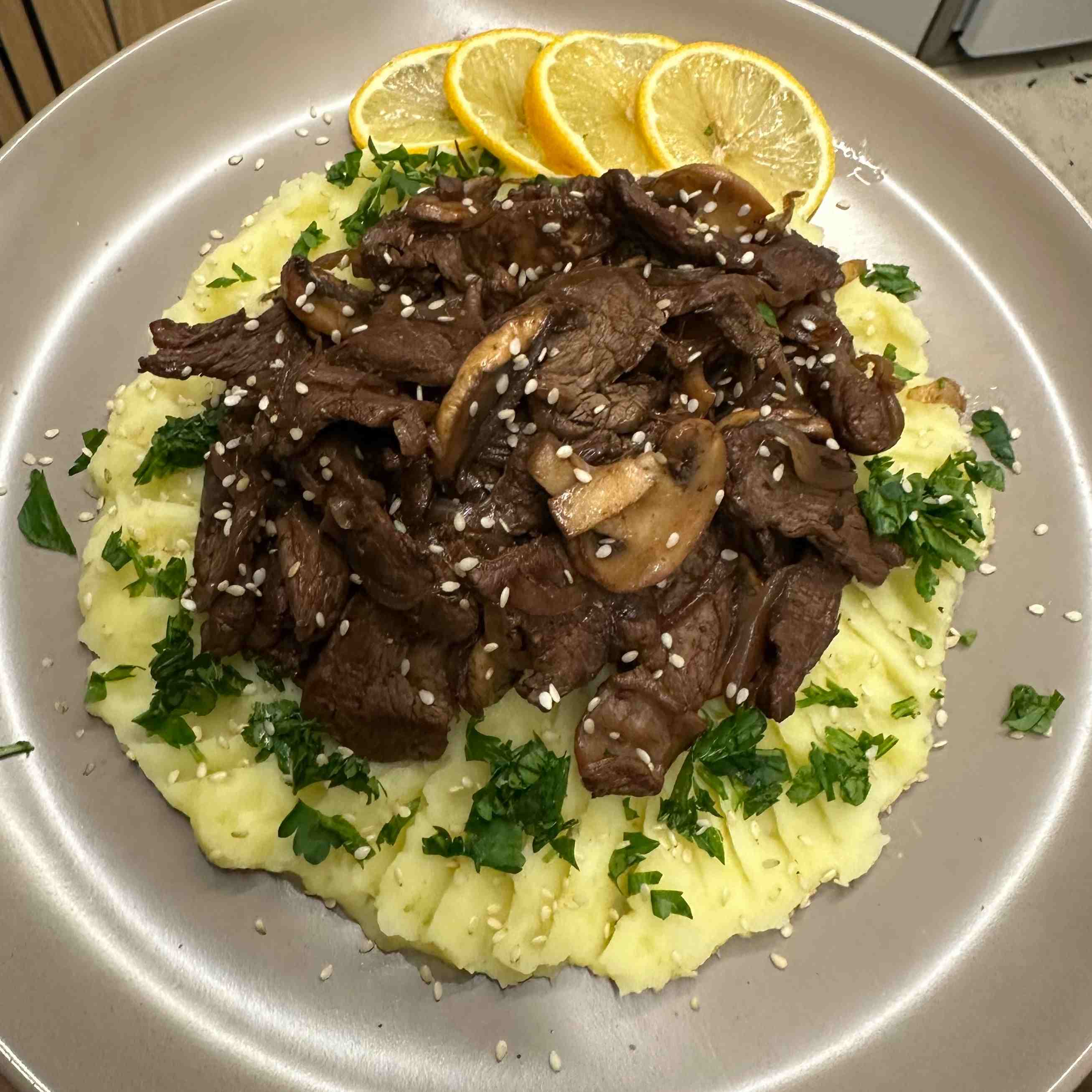 خوراک گوشت پوره سیب زمینی