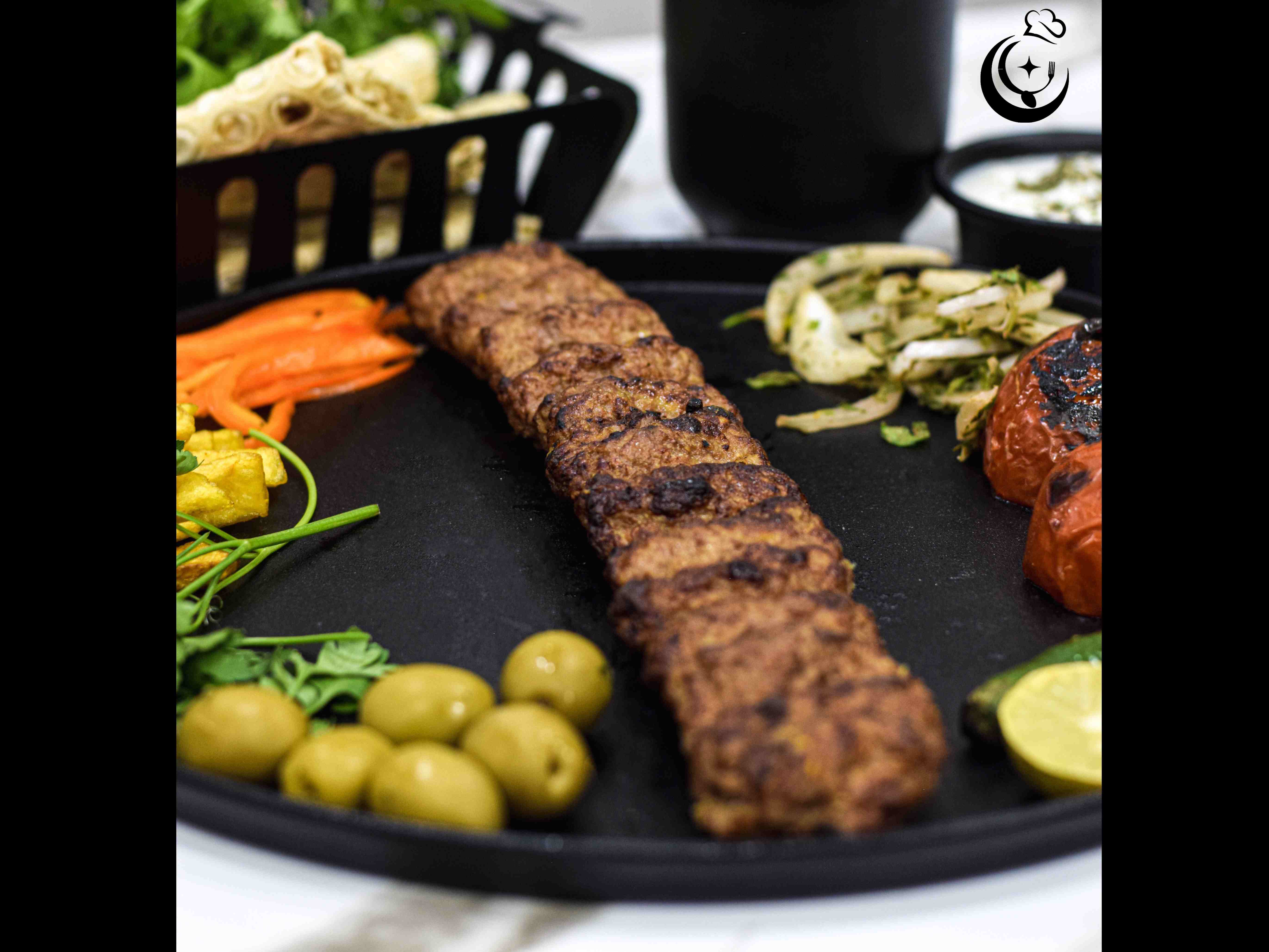 کباب لقمه زعفرانی با دورچین