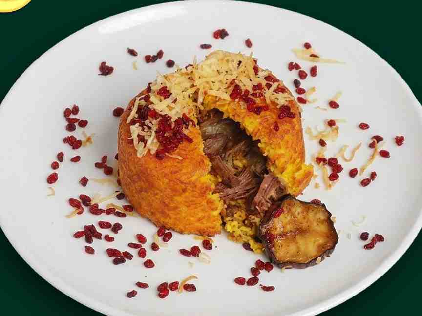 ته چین گوشت و بادمجان