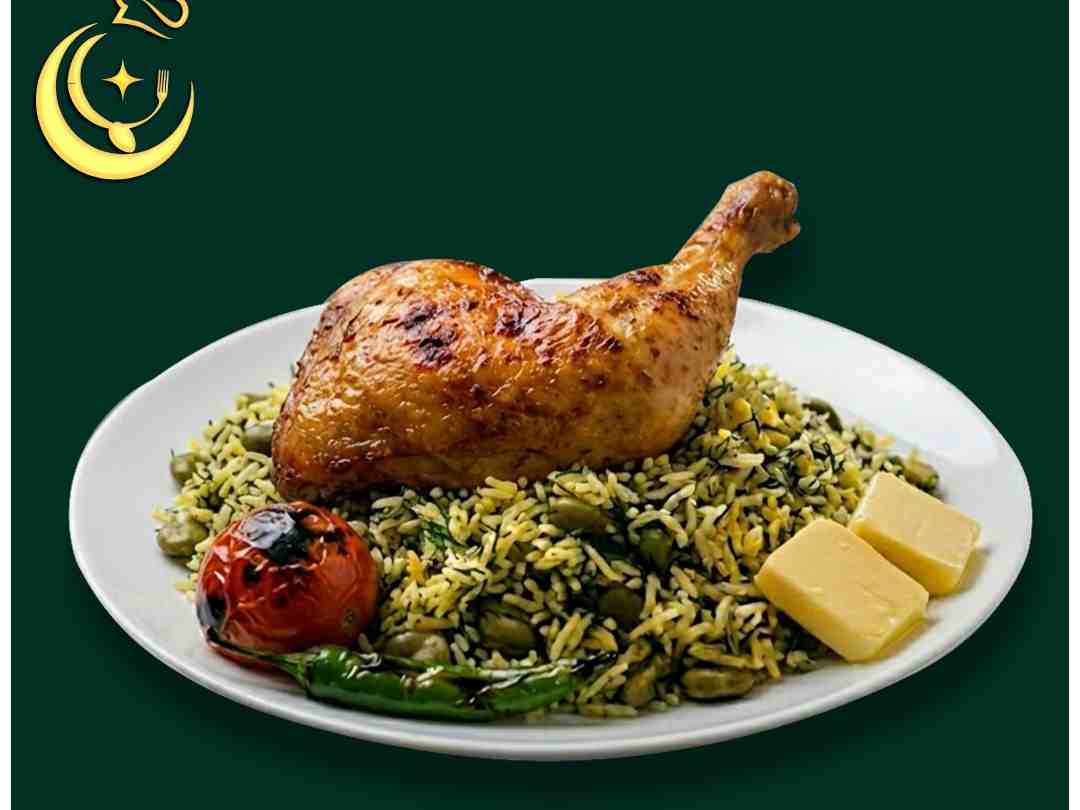 باقالی پلو با مرغ