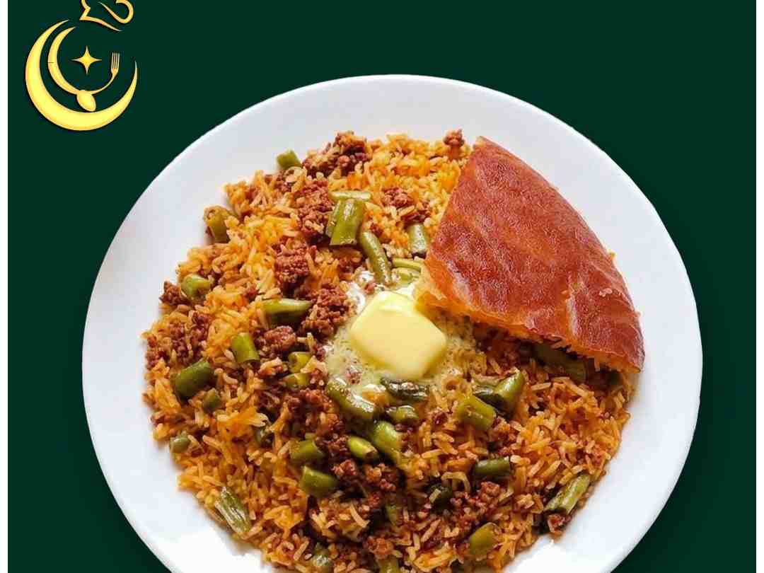 لوبیا پلو با گوشت