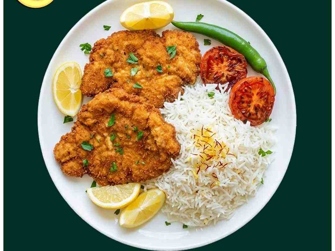 چلو شنیسل مرغ