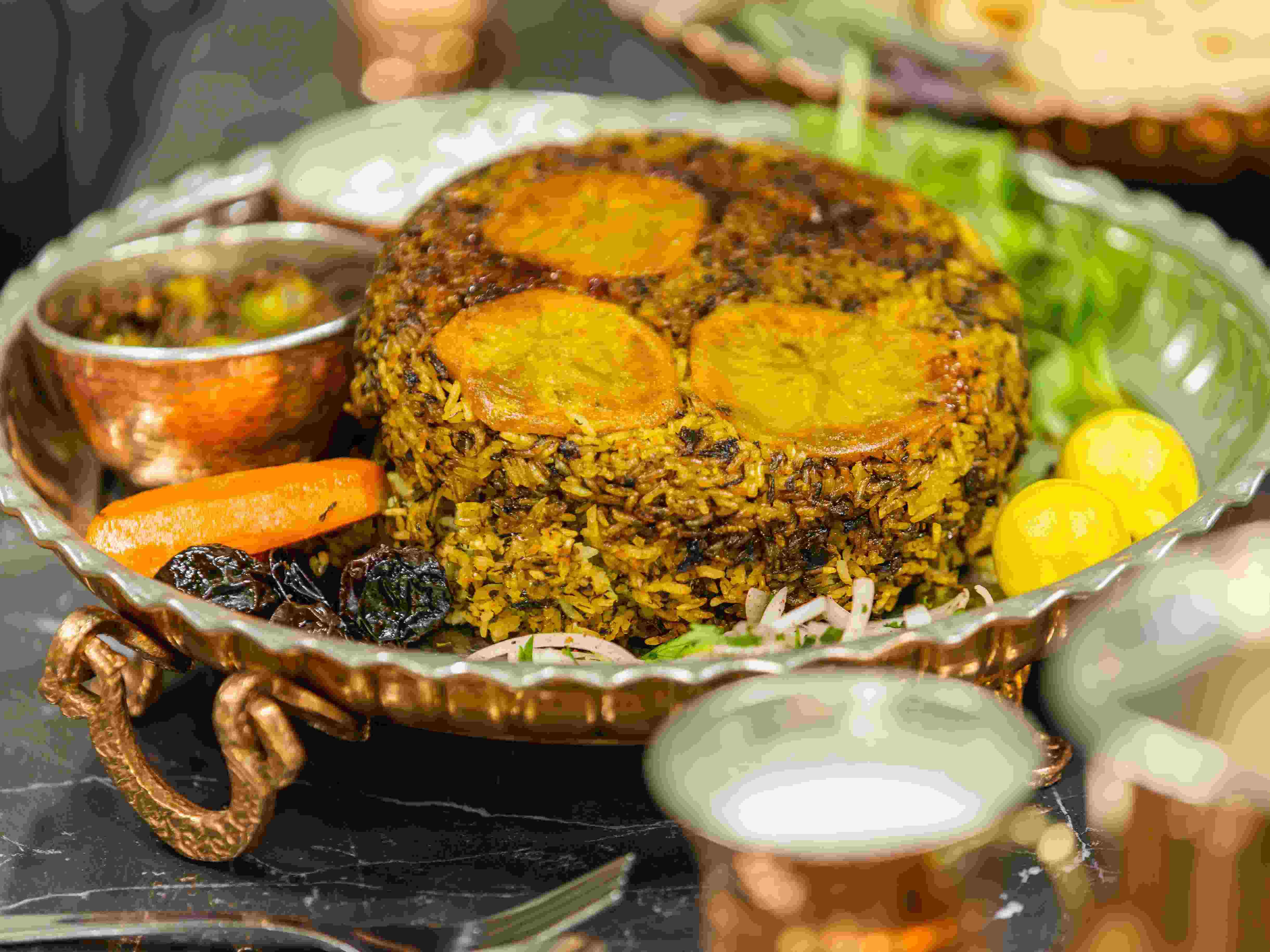 تهچین فیروزه دو نفره 