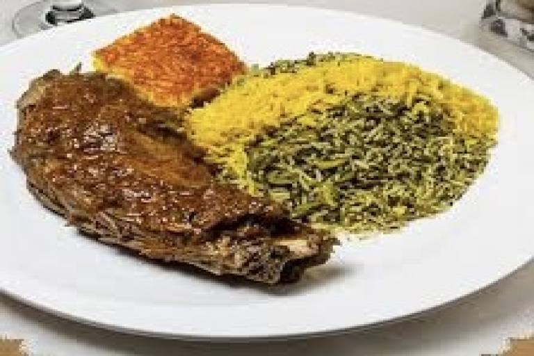 باقالی پلو با گردن گوسفندی