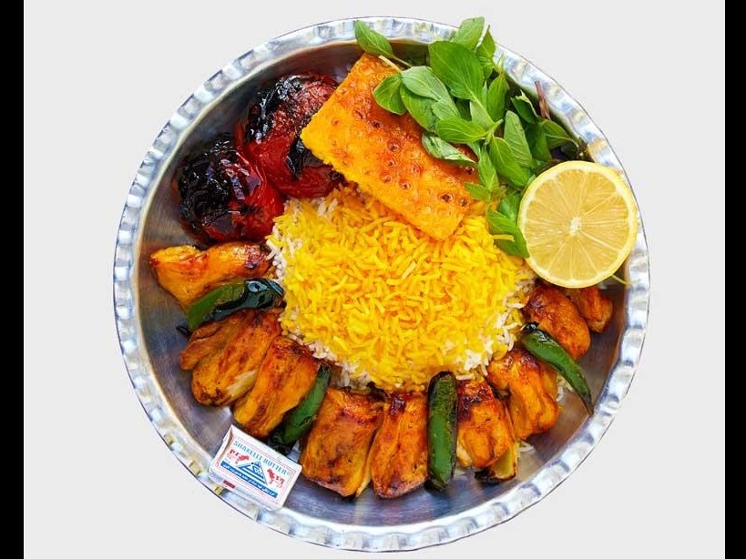 چلو جوجه کباب بدون استخوان (ران)
