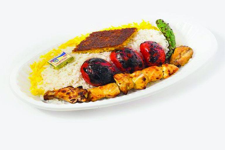 چلو جوجه کباب برنج ایرانی
